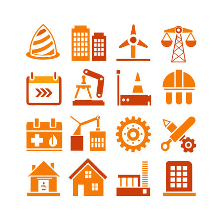 Construction and Engineering Icon Set Collection Vector for UI Documents Websites and Mobile Applicationsのイラスト素材