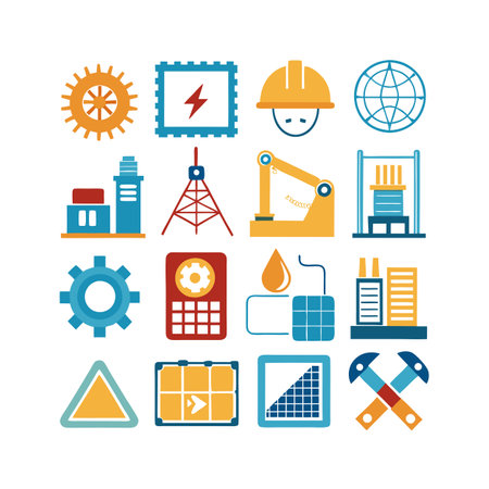 Construction and Engineering Icon Set Collection Vector for UI Documents Websites and Mobile Applicationsのイラスト素材