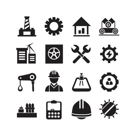 Construction and Engineering Icon Set Collection Vector for UI Documents Websites and Mobile Applicationsのイラスト素材