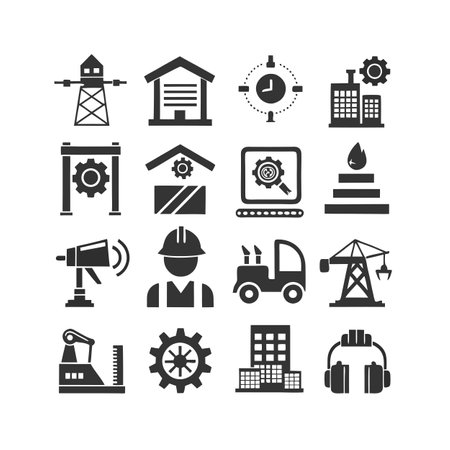 Construction and Engineering Icon Set Collection Vector for UI Documents Websites and Mobile Applicationsのイラスト素材