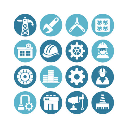 Construction and Engineering Icon Set Collection Vector for UI Documents Websites and Mobile Applicationsのイラスト素材