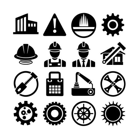 Construction and Engineering Icon Set Collection Vector for UI Documents Websites and Mobile Applicationsのイラスト素材