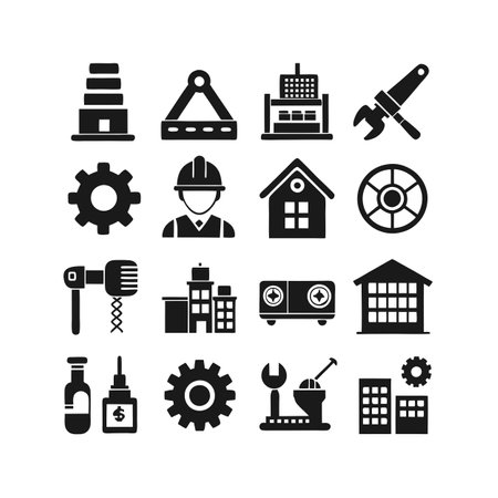 Construction and Engineering Icon Set Collection Vector for UI Documents Websites and Mobile Applicationsのイラスト素材