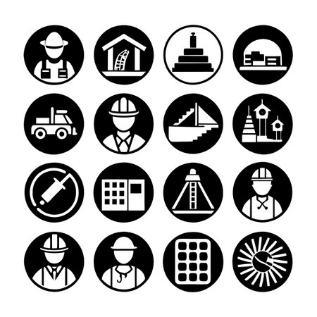 Construction and Engineering Icon Set Collection Vector for UI Documents Websites and Mobile Applicationsのイラスト素材