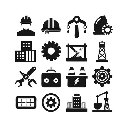 Construction and Engineering Icon Set Collection Vector for UI Documents Websites and Mobile Applicationsのイラスト素材