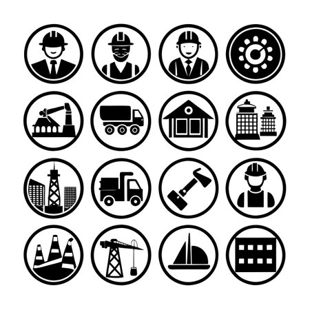 Construction and Engineering Icon Set Collection Vector for UI Documents Websites and Mobile Applicationsのイラスト素材