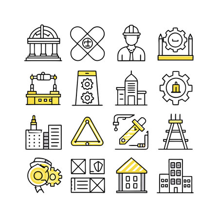 Construction and Engineering Icon Set Collection Vector for UI Documents Websites and Mobile Applicationsのイラスト素材