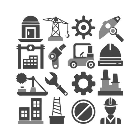 Construction and Engineering Icon Set Collection Vector for UI Documents Websites and Mobile Applicationsのイラスト素材