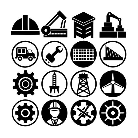 Construction and Engineering Icon Set Collection Vector for UI Documents Websites and Mobile Applicationsのイラスト素材