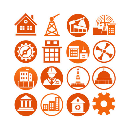Construction and Engineering Icon Set Collection Vector for UI Documents Websites and Mobile Applicationsのイラスト素材