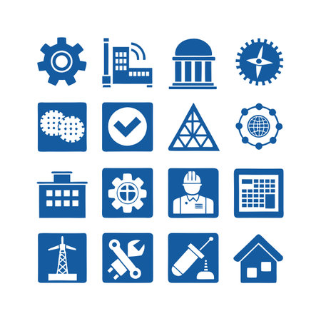 Construction and Engineering Icon Set Collection Vector for UI Documents Websites and Mobile Applicationsのイラスト素材