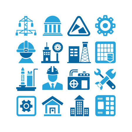 Construction and Engineering Icon Set Collection Vector for UI Documents Websites and Mobile Applicationsのイラスト素材