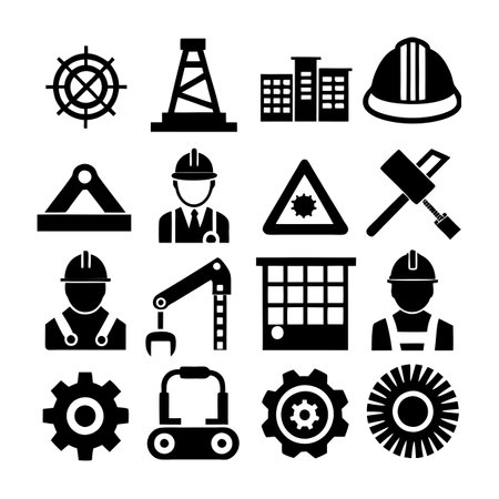 Construction and Engineering Icon Set Collection Vector for UI Documents Websites and Mobile Applicationsのイラスト素材