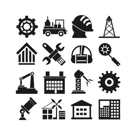 Construction and Engineering Icon Set Collection Vector for UI Documents Websites and Mobile Applicationsのイラスト素材