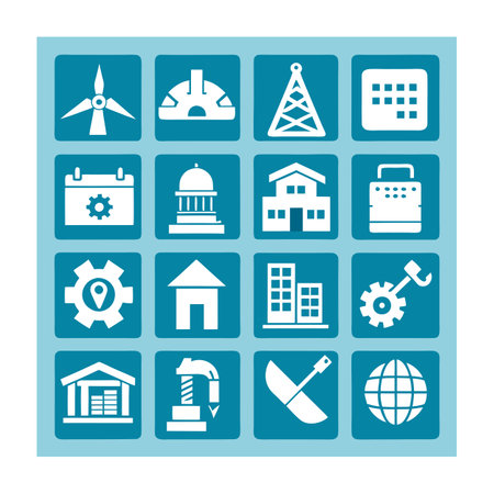 Construction and Engineering Icon Set Collection Vector for UI Documents Websites and Mobile Applicationsのイラスト素材