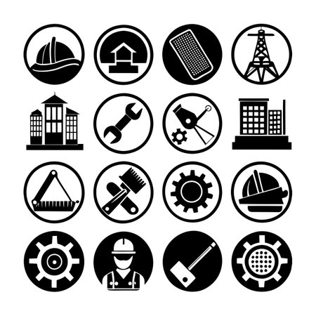 Construction and Engineering Icon Set Collection Vector for UI Documents Websites and Mobile Applicationsのイラスト素材
