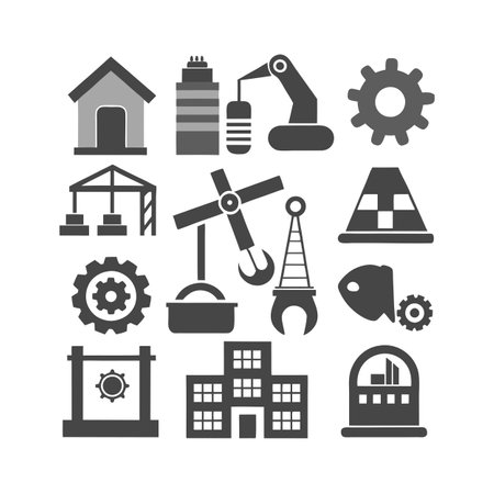 Construction and Engineering Icon Set Collection Vector for UI Documents Websites and Mobile Applicationsのイラスト素材