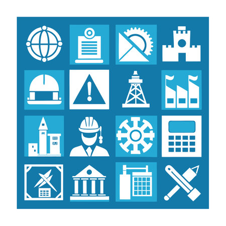 Construction and Engineering Icon Set Collection Vector for UI Documents Websites and Mobile Applicationsのイラスト素材