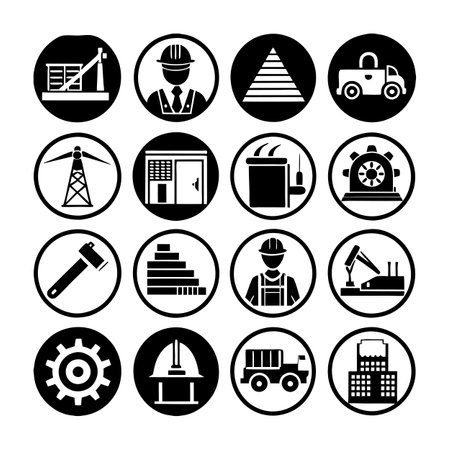 Construction and Engineering Icon Set Collection Vector for UI Documents Websites and Mobile Applicationsのイラスト素材