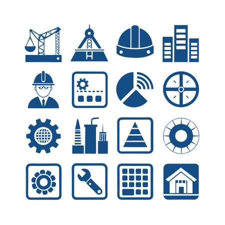 Construction and Engineering Icon Set Collection Vector for UI Documents Websites and Mobile Applicationsのイラスト素材