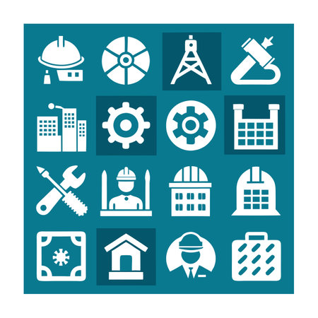 Construction and Engineering Icon Set Collection Vector for UI Documents Websites and Mobile Applicationsのイラスト素材