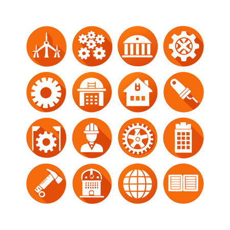 Construction and Engineering Icon Set Collection Vector for UI Documents Websites and Mobile Applicationsのイラスト素材