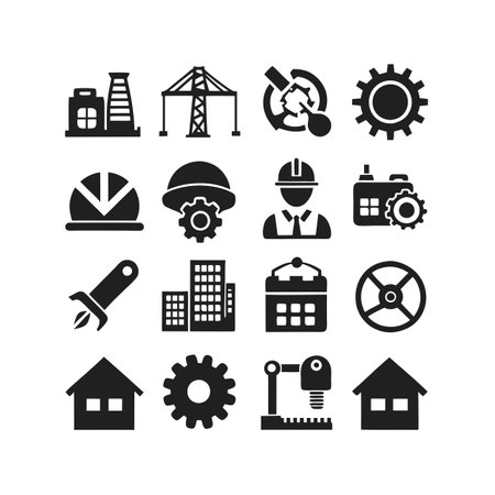 Construction and Engineering Icon Set Collection Vector for UI Documents Websites and Mobile Applicationsのイラスト素材