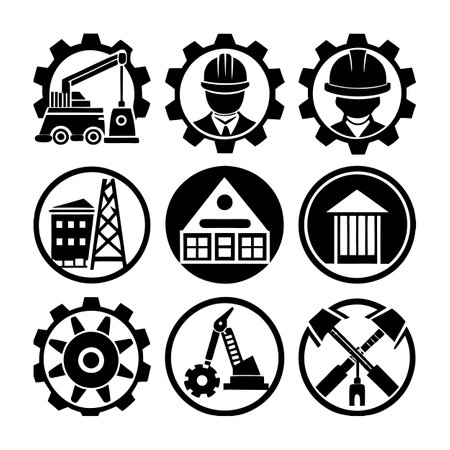 Construction and Engineering Icon Set Collection Vector for UI Documents Websites and Mobile Applicationsのイラスト素材