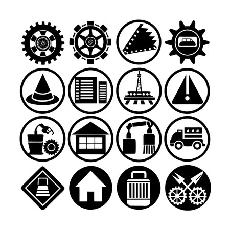 Construction and Engineering Icon Set Collection Vector for UI Documents Websites and Mobile Applicationsのイラスト素材