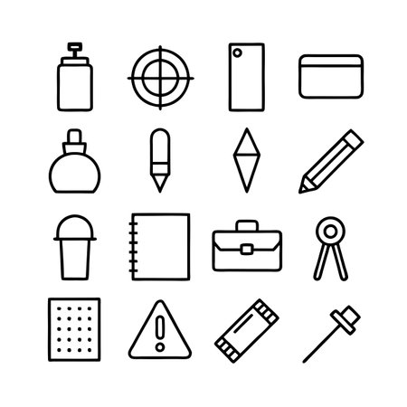Minimalist Icons Set: Line Art Style for Business and Design Projects with a Creative Aestheticのイラスト素材