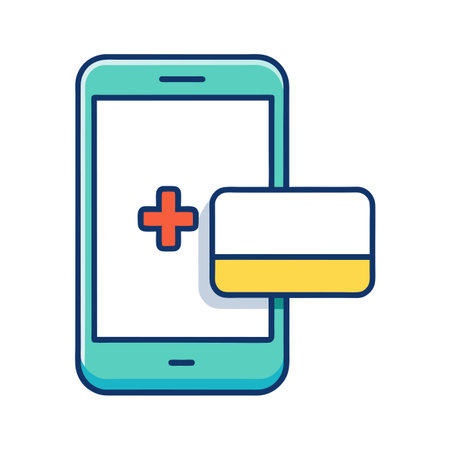Online Medical Service App with Credit Card Icon for Payment Integrationのイラスト素材