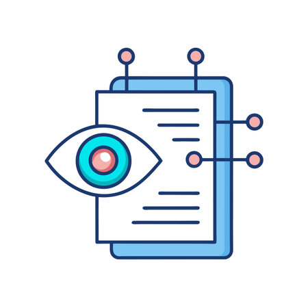 Data Analysis and Visualization Concept with Eye Icon and Connecting Nodesのイラスト素材