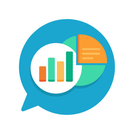 Creative Business Data Analysis in Chat Bubble - Graphic Business Illustration Conceptのイラスト素材