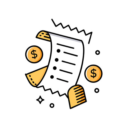Financial Report with Coins and Abstract Shapes Illustration on a White Backgroundのイラスト素材