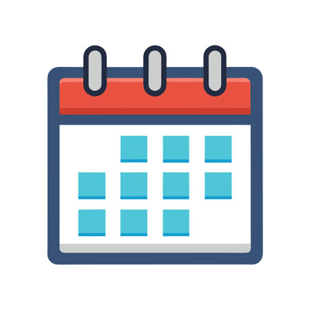 Flat design calendar icon illustration showcasing planning and schedule management for business or personal useのイラスト素材