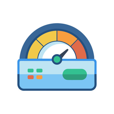 Conceptual vector illustration of a speed gauge depicting progress and measurement in a flat design styleのイラスト素材