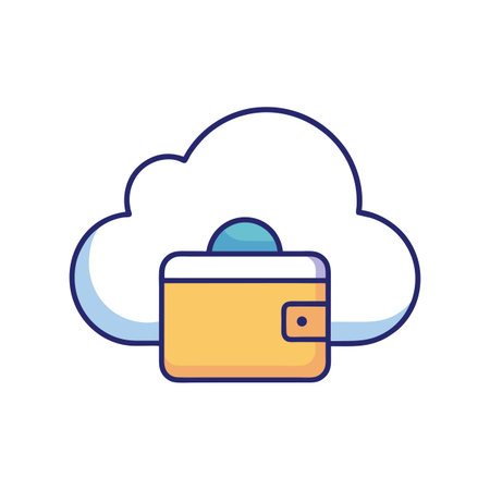 Cloud wallet concept with flat design and minimalist style for fintech businessesのイラスト素材
