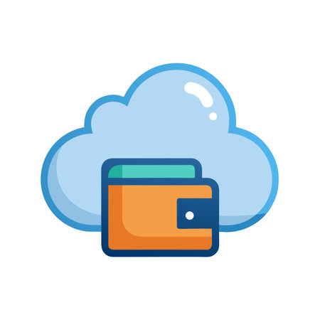 Digital Wallet on Cloud Illustration Representing Cloud-Based Financial Services and Cryptocurrency Securityのイラスト素材