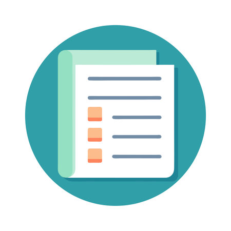 Stylized Icon of a List or Checklist within a Circle, Representing Tasks or Dataのイラスト素材