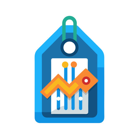 Financial data analysis on a price tag showcasing business growth and strategic investment opportunitiesのイラスト素材