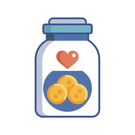 Jar of health supplements vitamins and wellness vector art illustration for healthcare contentのイラスト素材