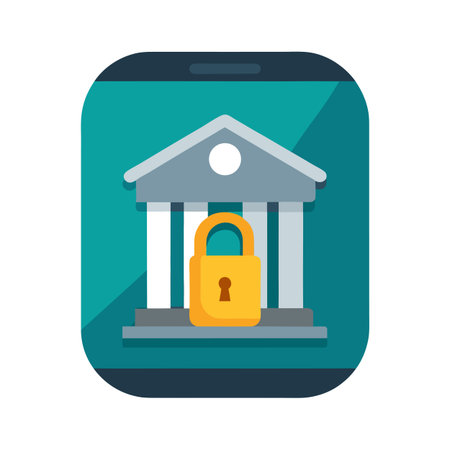 Secure Mobile Banking App Icon: Digital Security for Financial Transactions on a Smartphoneのイラスト素材