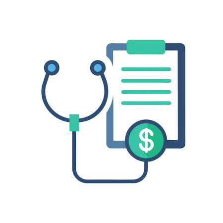 Medical billing and healthcare finance, stethoscope and document with dollar sign symbolのイラスト素材