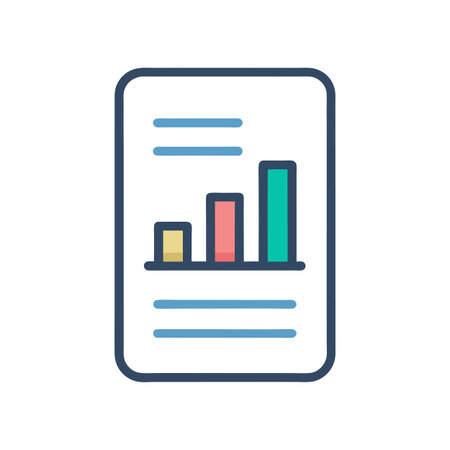 Stylized Document with Bar Graph Displaying Business Growth and Data Analysis Trendsのイラスト素材