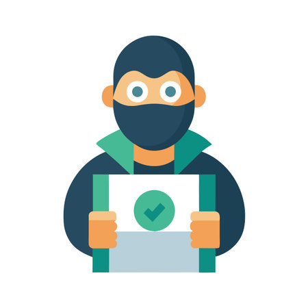 Ninja with a checklist sign signifying confirmation, success, or agreement in a flat styleのイラスト素材