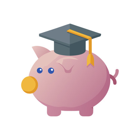 Piggy Bank with Graduation Cap Representing Education Savings and Smart Financial Investmentのイラスト素材