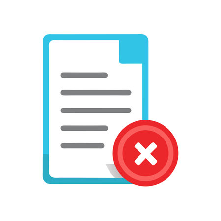 Document Removal Icon Concept: File with Error Sign for Deletion or Cancellationのイラスト素材