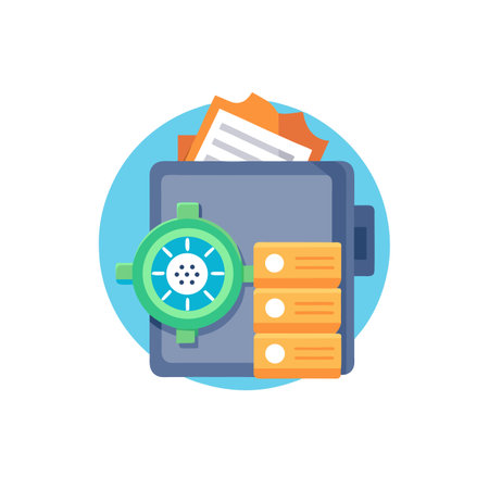 Secured Data: A Flat Design Illustration of Data Protection and Securityのイラスト素材