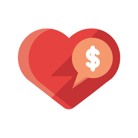 Financial Love: A Heart with a Dollar Sign Speech Bubble Depicting Charityのイラスト素材