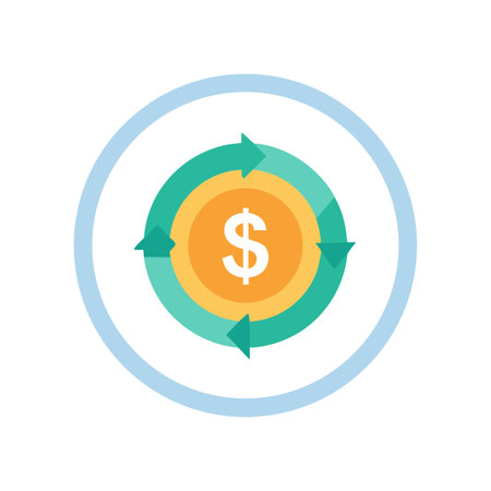 Circular flow of money process diagram displaying financial investment and growth with flat vector designのイラスト素材